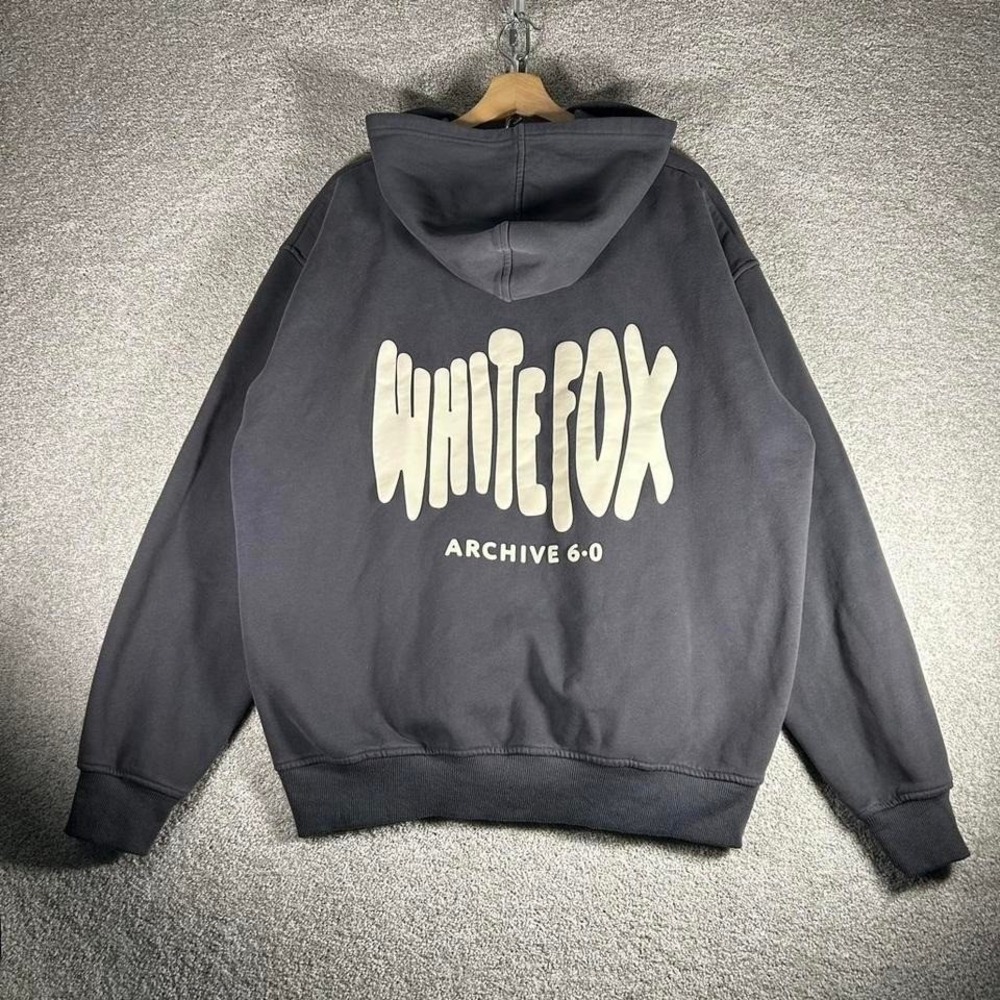 Women's White Fox archive 6.0 grey and white puff print cozy hoodie L/XL